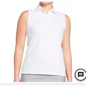 NWT Walter Hagen sleeveless pique polo size Small White